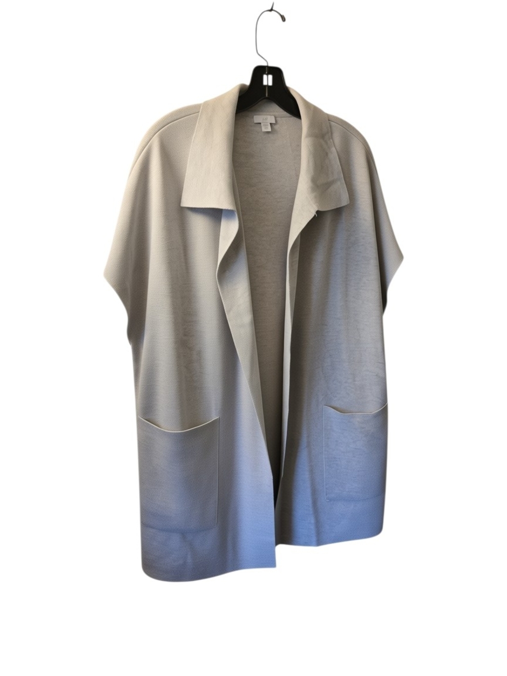 J. Jill Light Gray Open-Front Short-Sleeve Cardigan